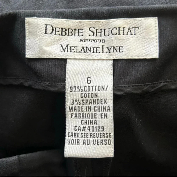 Melanie Lyne Wide Straight Leg Trouser Pants Beaded Laser Cut Black Size 6 - Picture 16 of 16